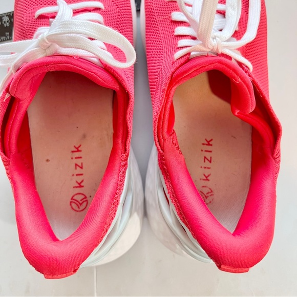 Kizik Athens Womens 11 Wide Hands Free Slip On Sneakers Red White Comfort Shoe - Picture 4 of 10